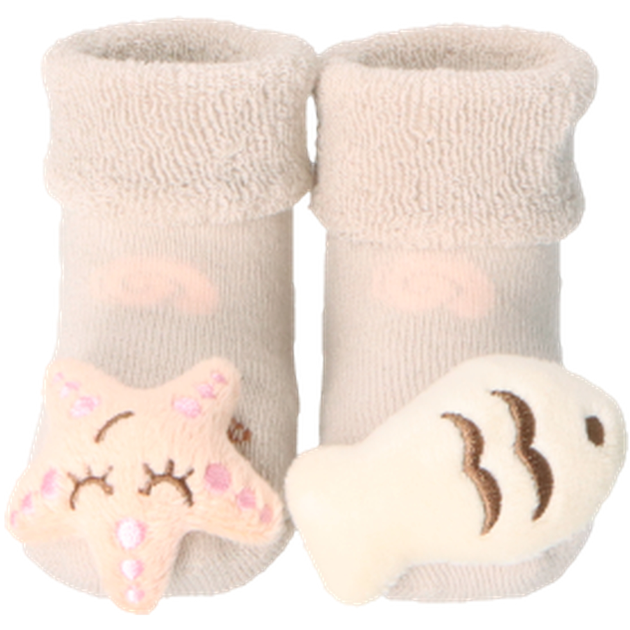 Sterntaler Baby-Rasselsöckchen Maritim beige