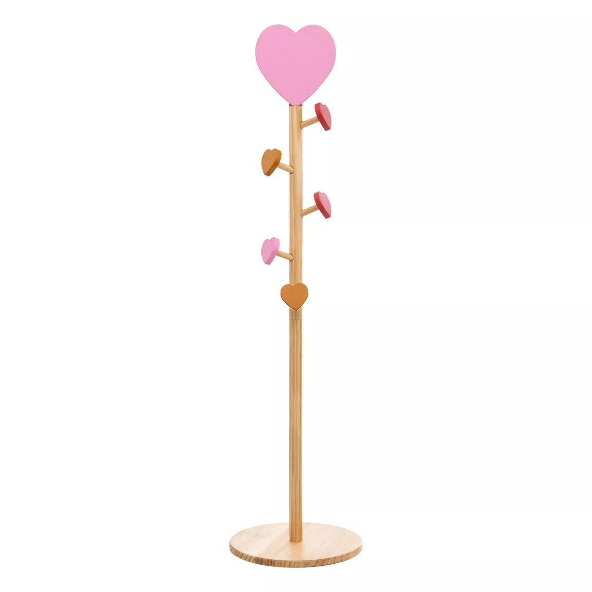 Porte manteau enfant bois (H135 cm) Amour Rose