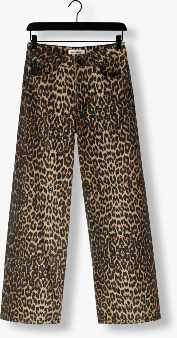 CO\\'COUTURE leopard co'couture straight leg jeans leo denim panel pant