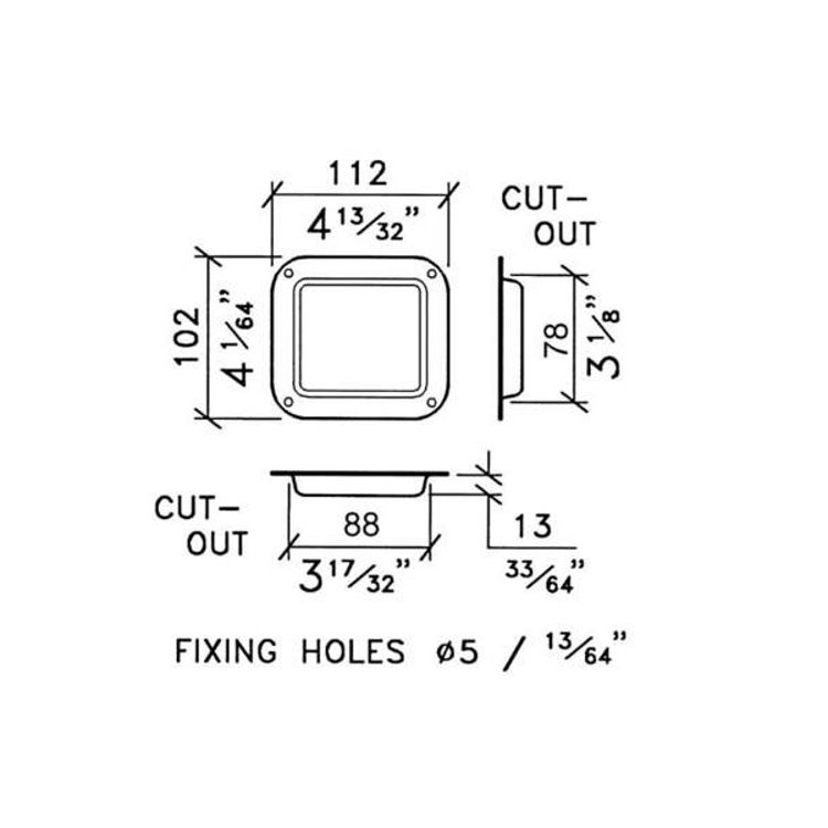 Penn Elcom schotel, 112 x 102 mm