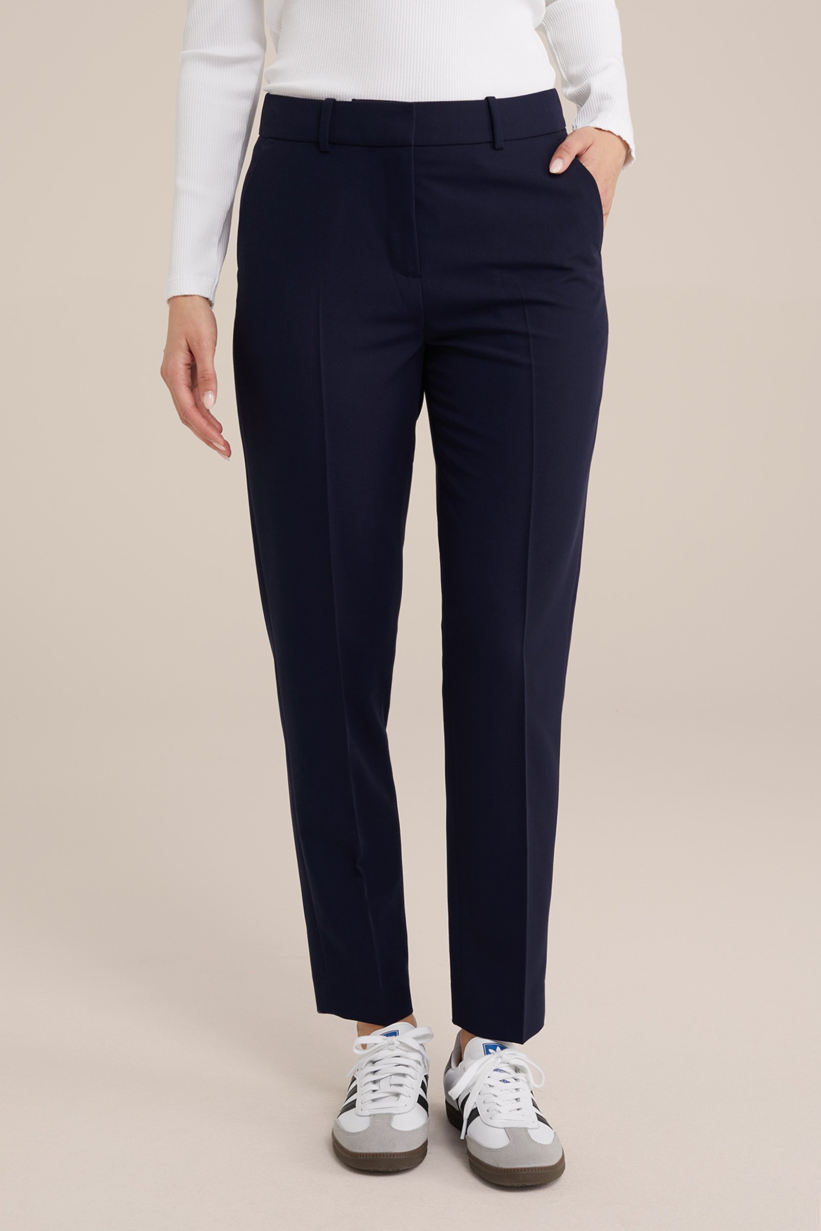 slim fit pantalon WE Fashion Marineblauw