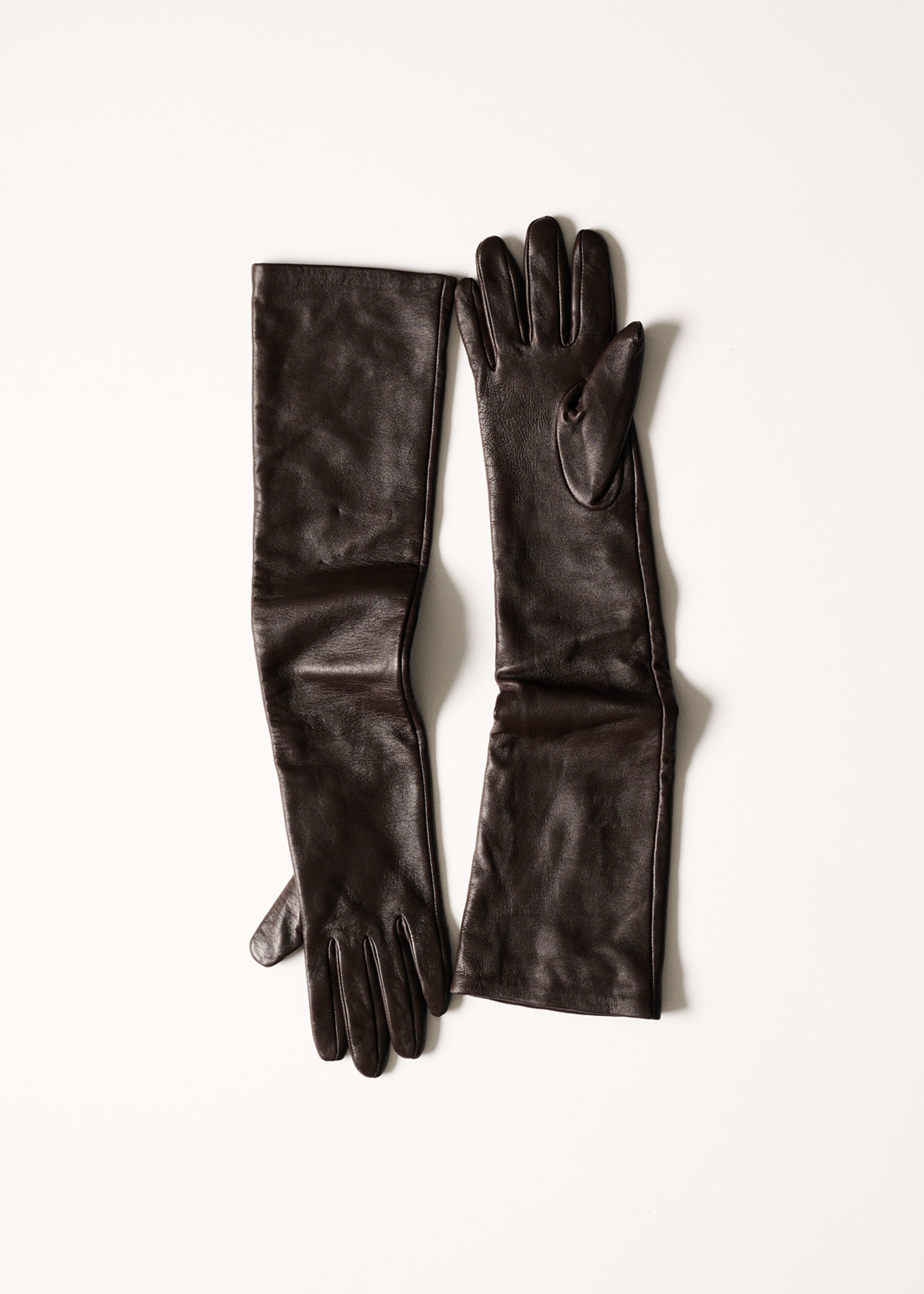 Lange leren handschoenen