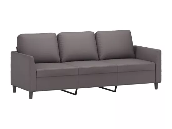 Canapé à 3 places Gris 180 cm Similicuir
