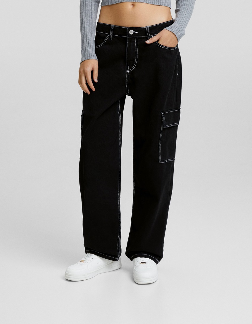 calça cargo reta