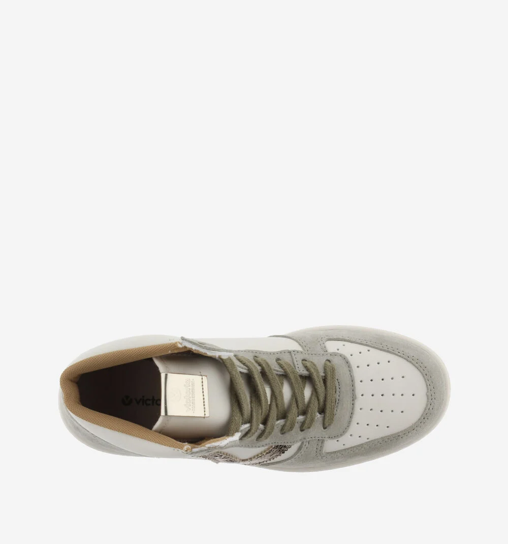 MADRID SPLIT LEATHER & METAL MID BOOTKAKI