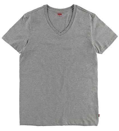 Levis T-shirt - 2-pak - V-Neck - Gråmeleret
