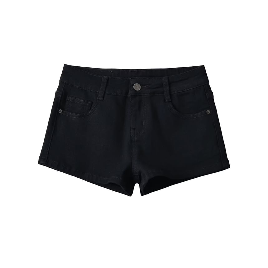 Morhan - Low Rise Washed Denim Shorts