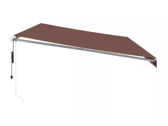 Auvent rétractable automatique avec LED marron 600x350 cm