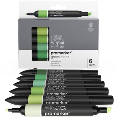 ProMarker - 6 Marqueurs double pointe - tons verts