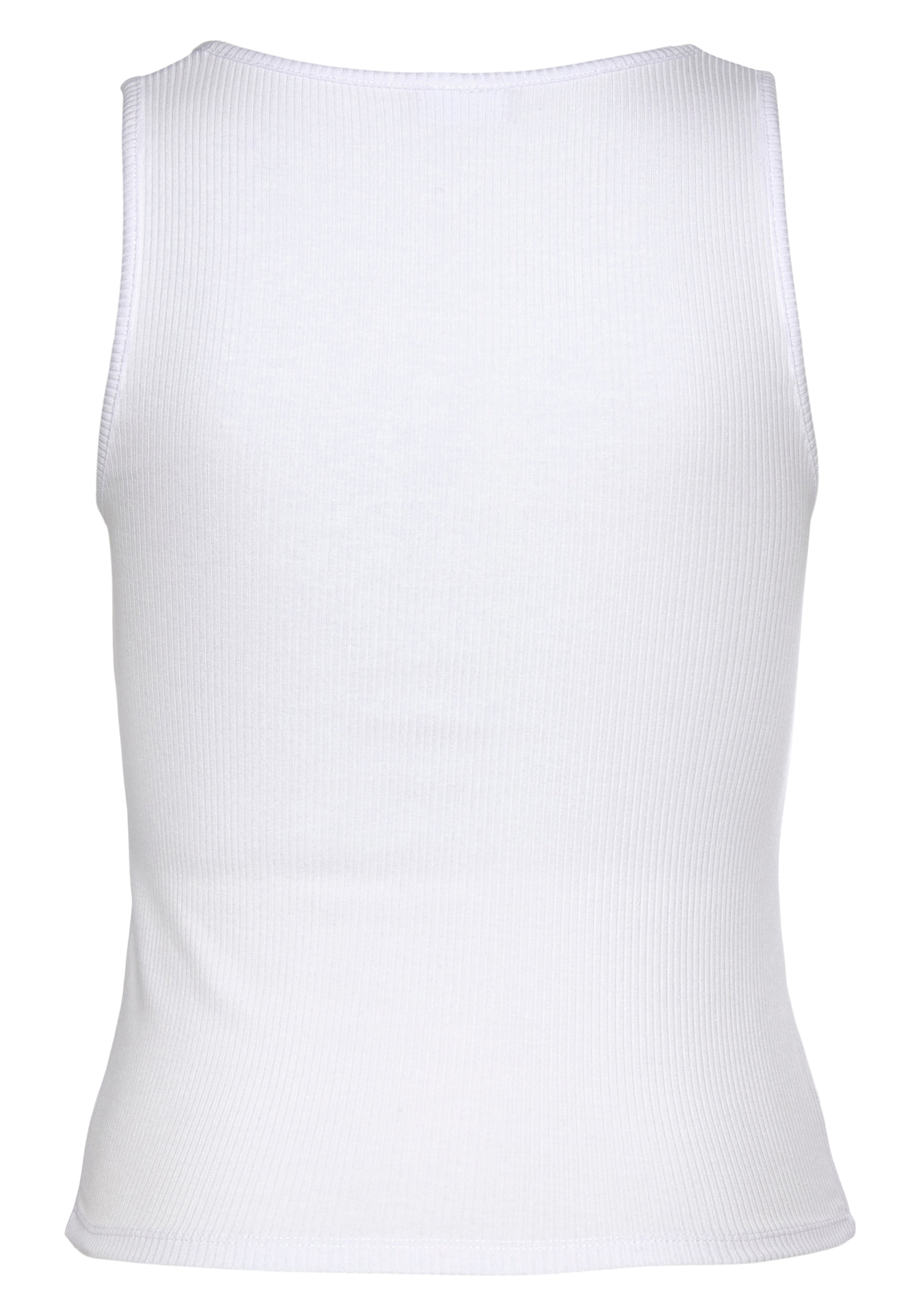 LASCANA Ripptanktop , mit kleinem V-Ausschnitt, figurbetontes Damentop, Basic