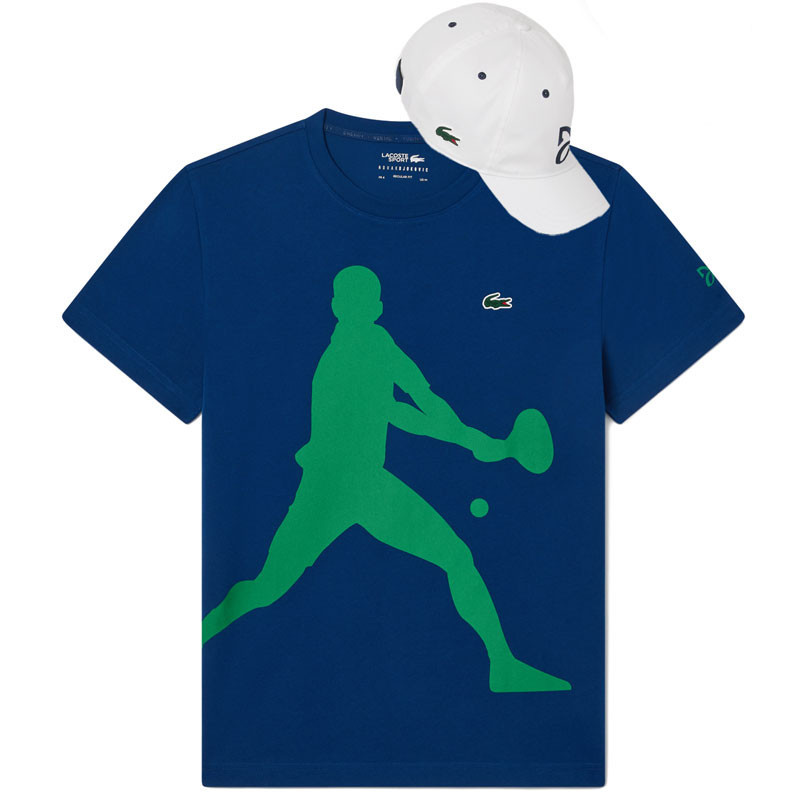 Pack Djokovic Tee-shirt et casquette Lacoste bleu