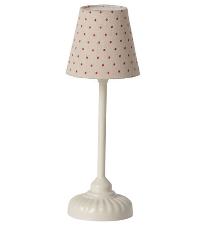 Maileg Miniature Gulvlampe m. Lys - Sand/Rød Prik
