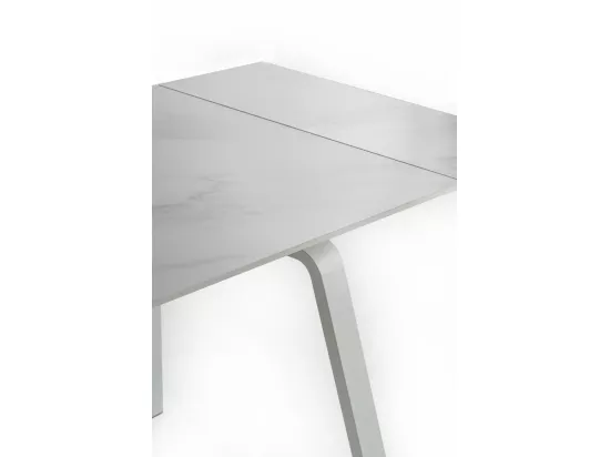 Dylan Table Extensible (140/200 x 80 cm) en Céramique Blanche