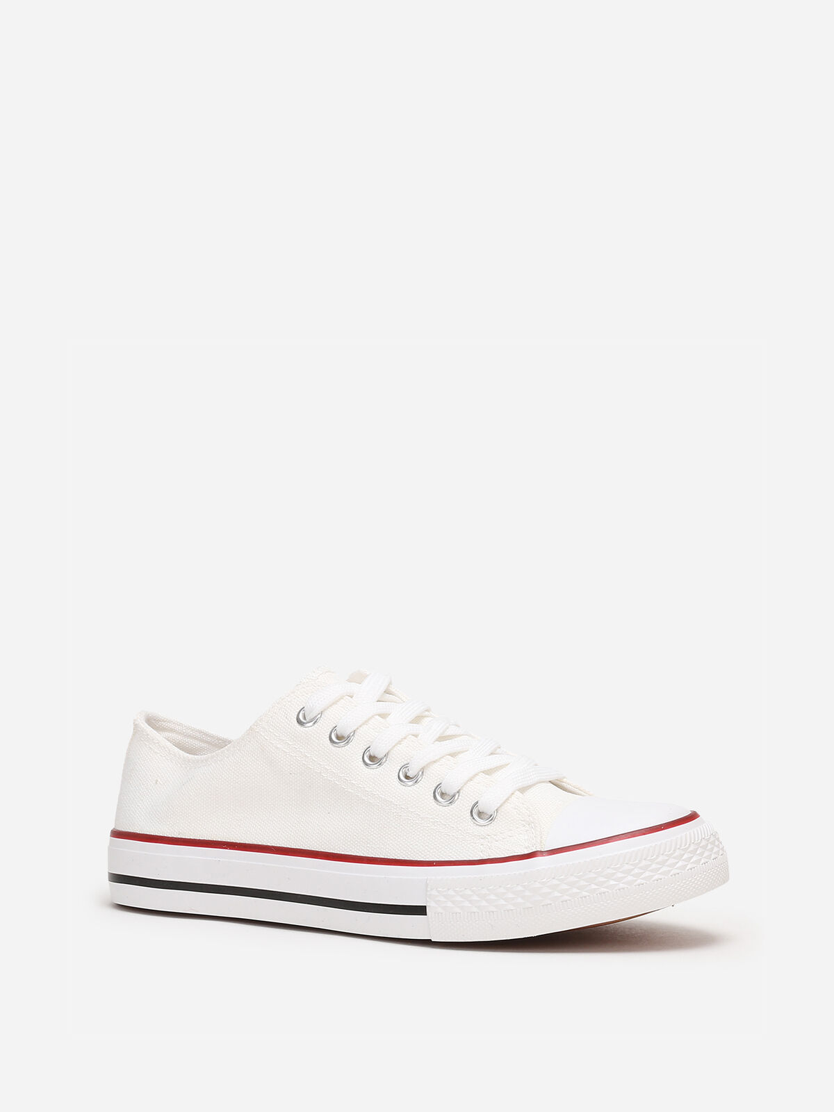 Tennis basses en toile grandes tailles- Blanc