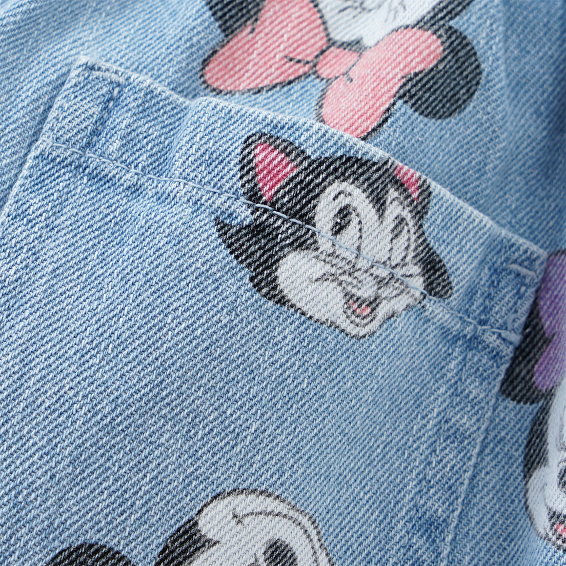 Topolino Minnie Maus Jeans mit Allover-Muster hellblau