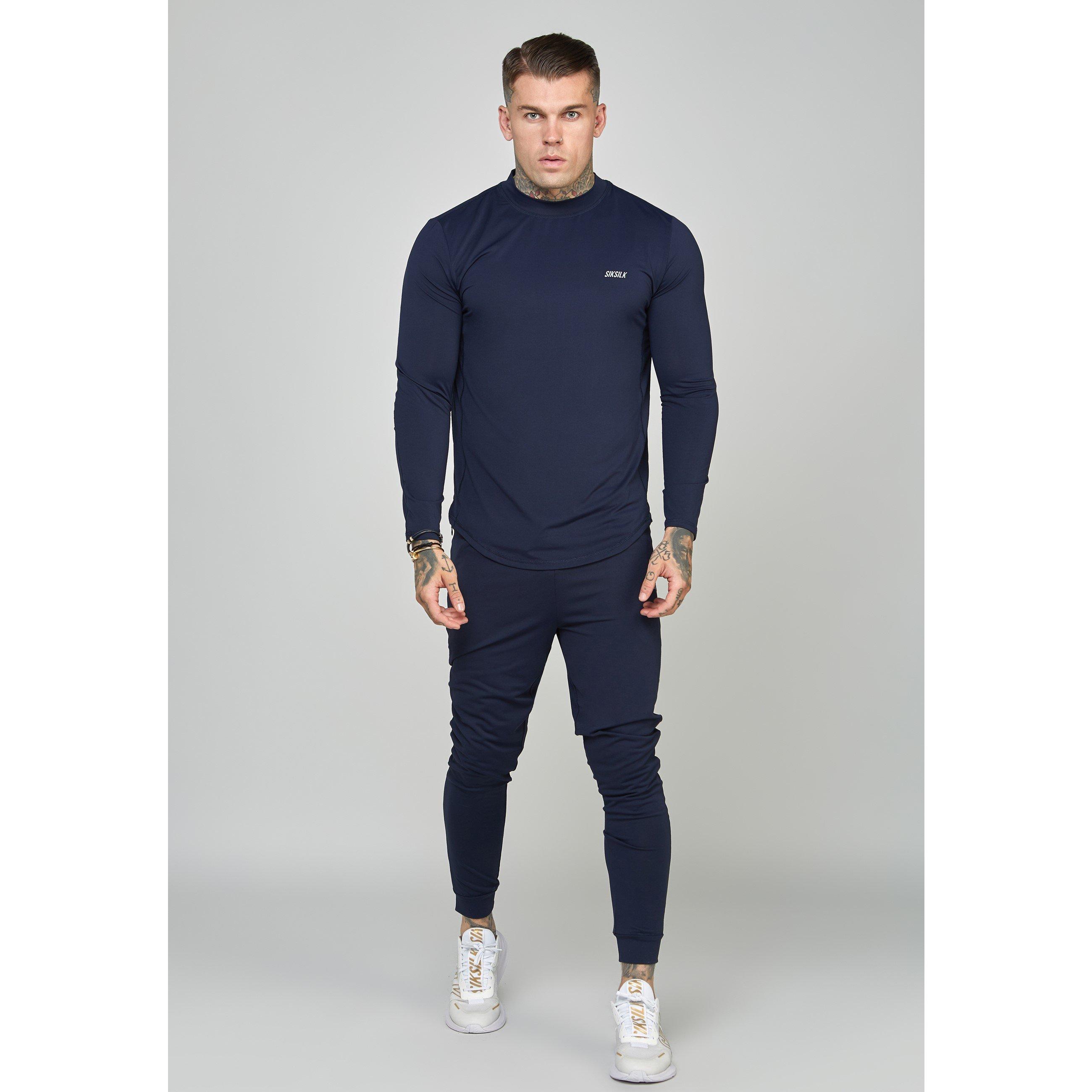 SikSilk Muscle Fit Long Sleeve Top Mens