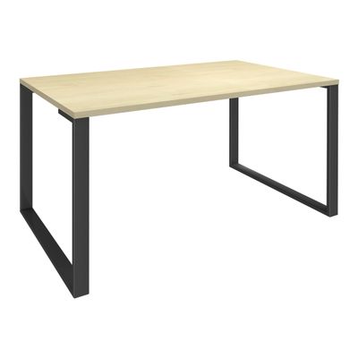 Bureau droit LOFTER - L120 cm - Plateau imitation Erable - pied Carbone