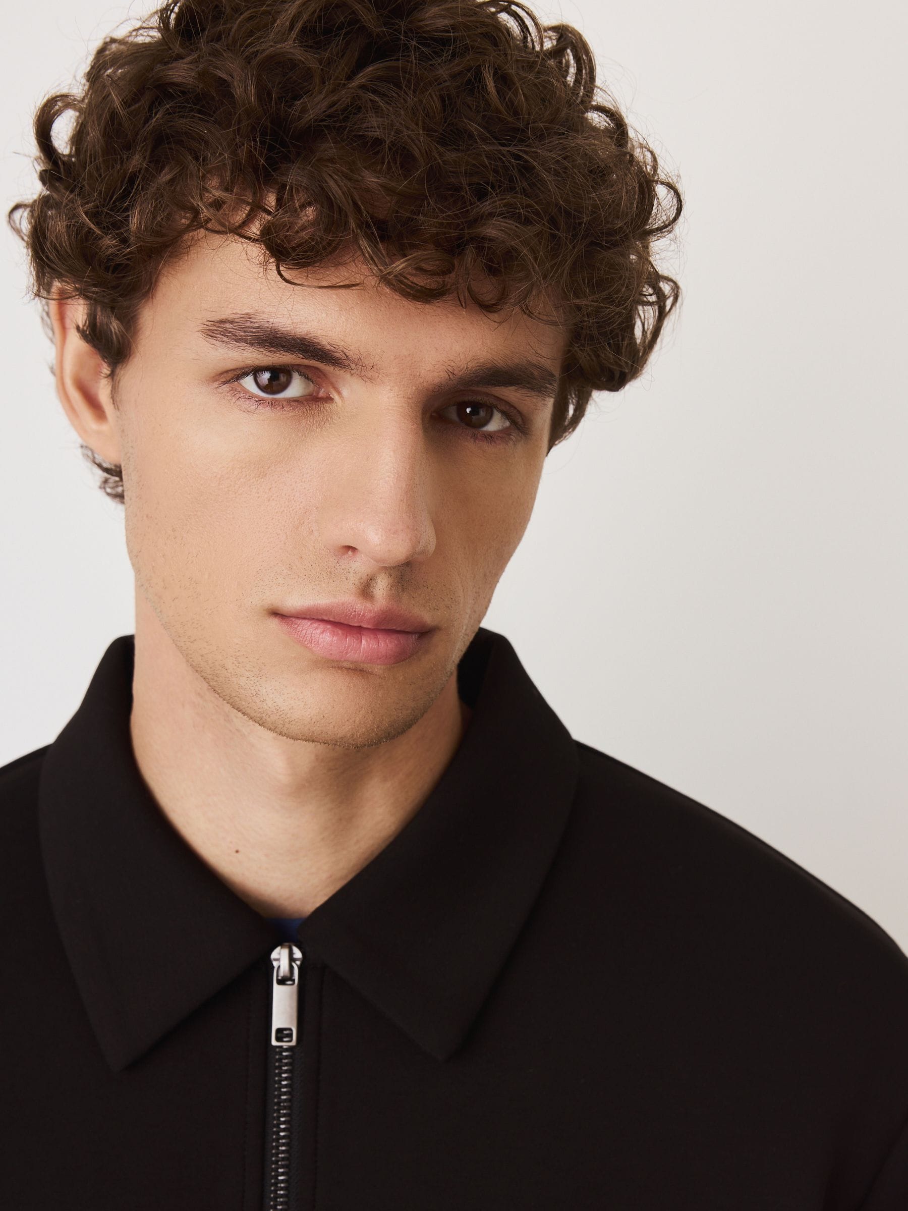 Zwart - Soft Touch Scuba Zip Through Shacket