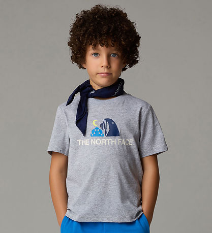 The North Face T-Shirt - Kindergrafik - Grau Meliert m. Print