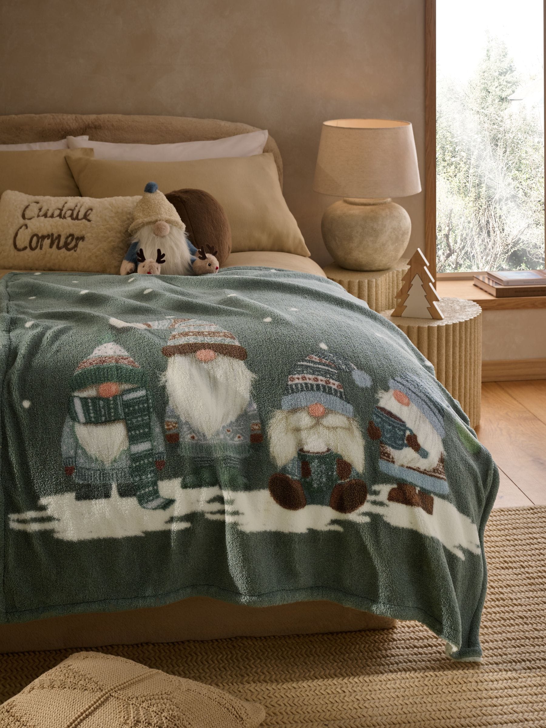 Kerstmis Gonk Borg Fleece Bedloper