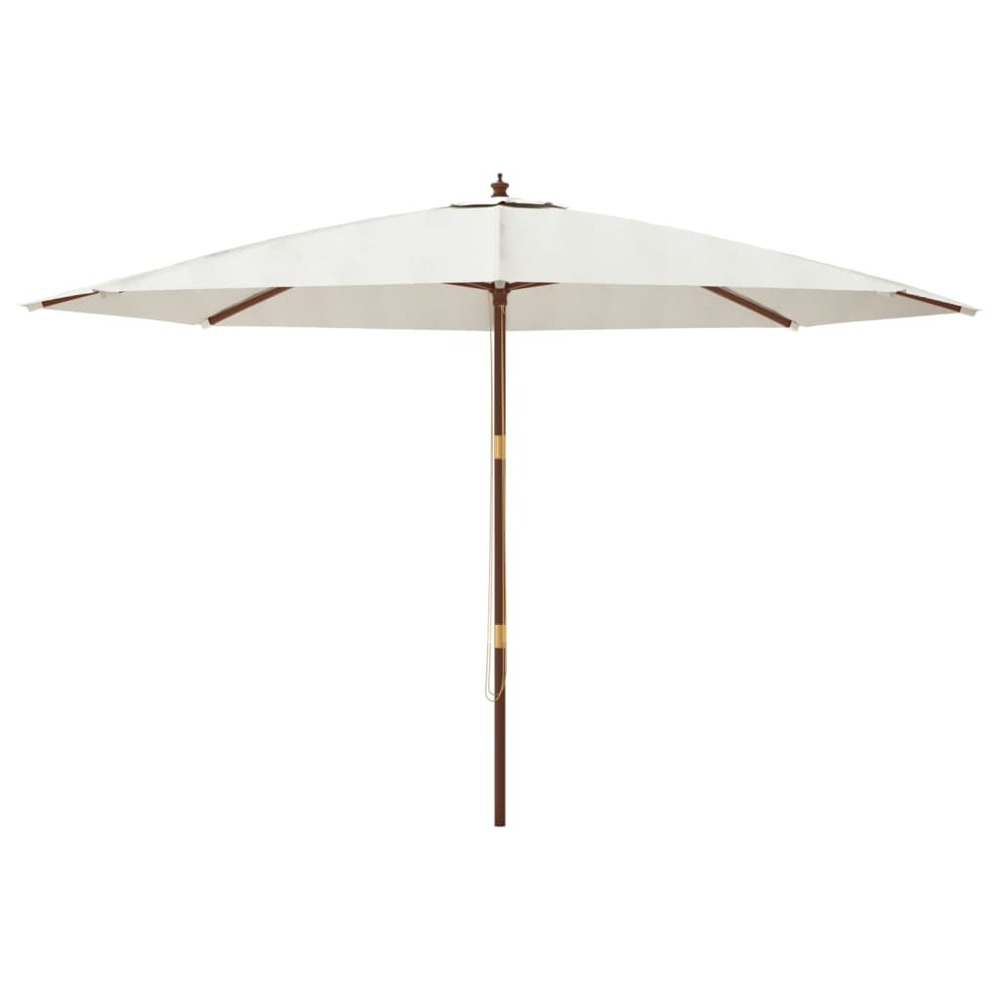 Parasol de jardin avec mât en bois 400 x 273 cm sable