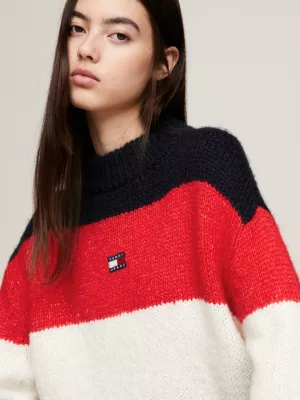 Suéter oversized com blocos de cores