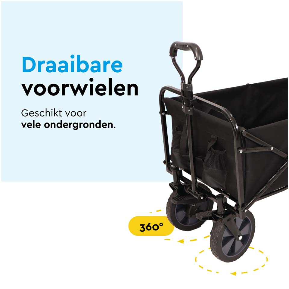 BRASQ 100 Liter opvouwbare bolderkar - Black