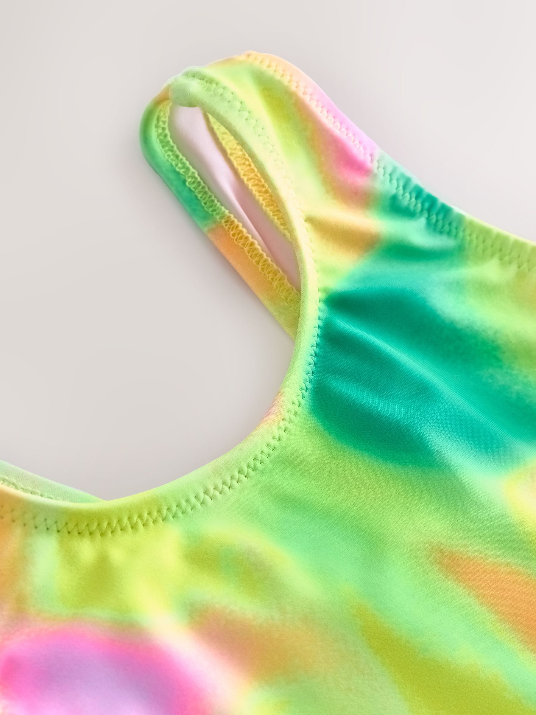 Geel tie-dye - Sportbadpak met gekruiste rugbandjes (3-16jaar)