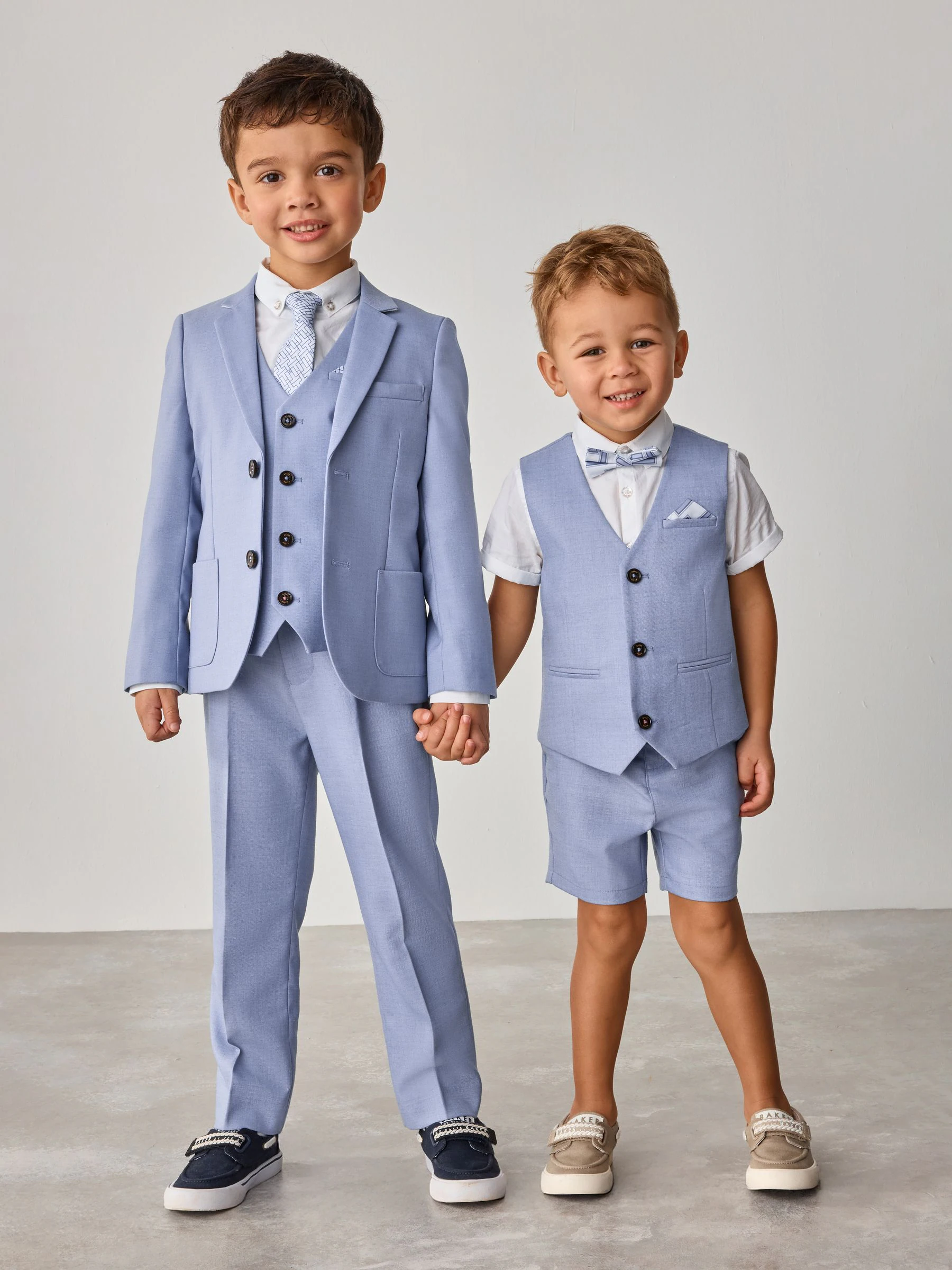 Baker by Ted Baker Mid Blue Shirt Waistcoat and Shorts Set