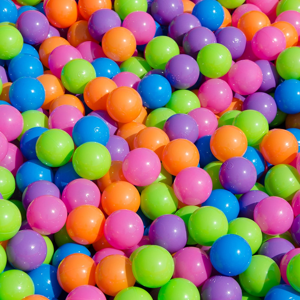 50 bunte Bälle für Bällebad 5,5cm Babybälle Plastikbälle Baby Spielbälle Pastell