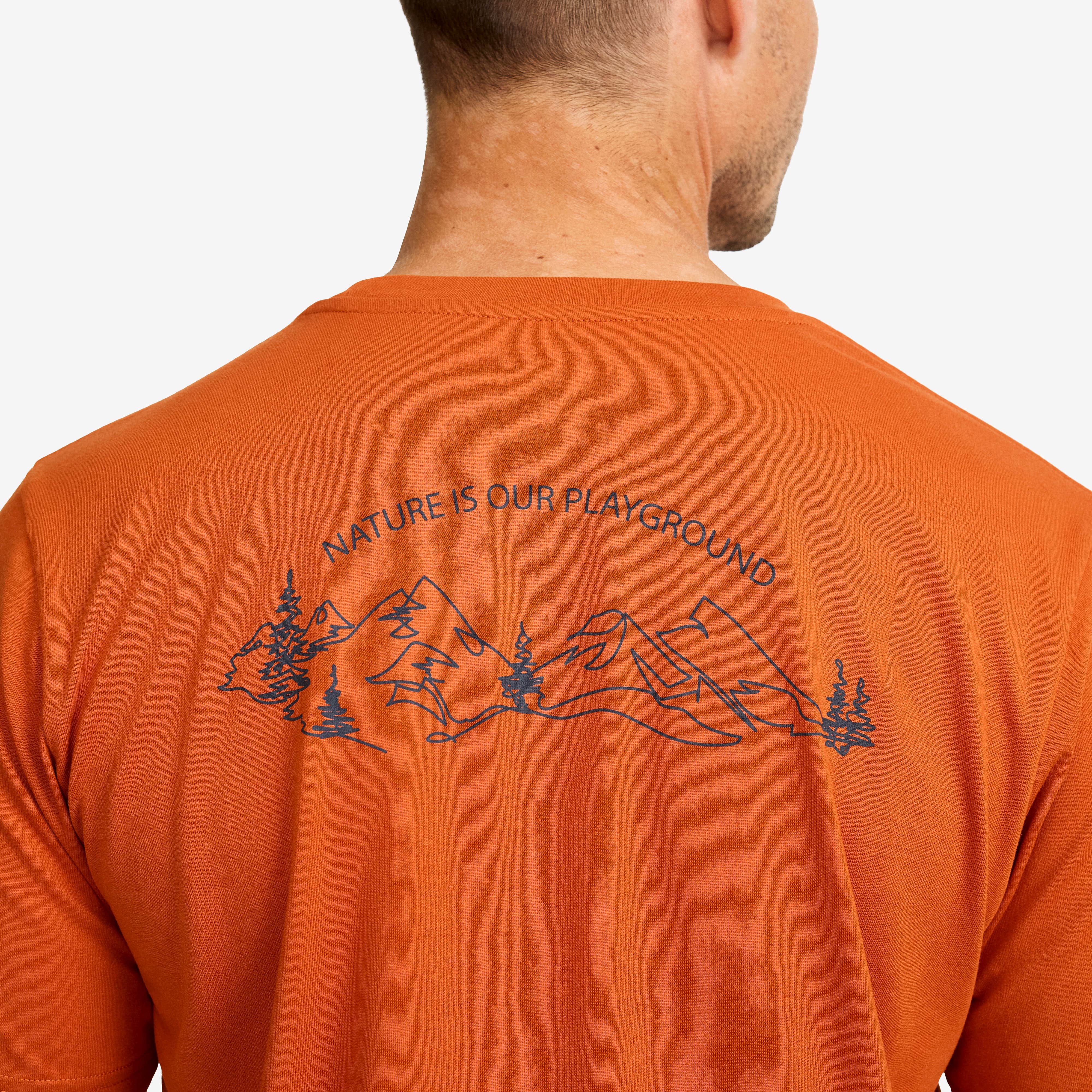 Easy Graphic Nature Lines T-shirt Herre Terracotta Brown