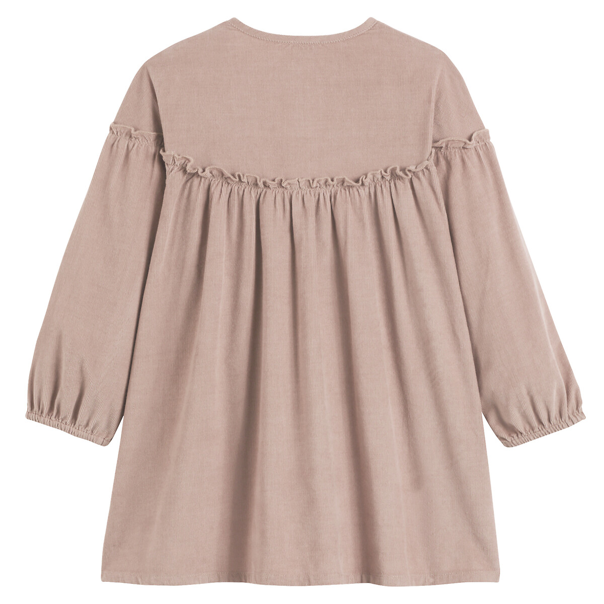 COLEÇÃO LA REDOUTE<br>Vestido de veludo de mangas compridas com motivos bordados