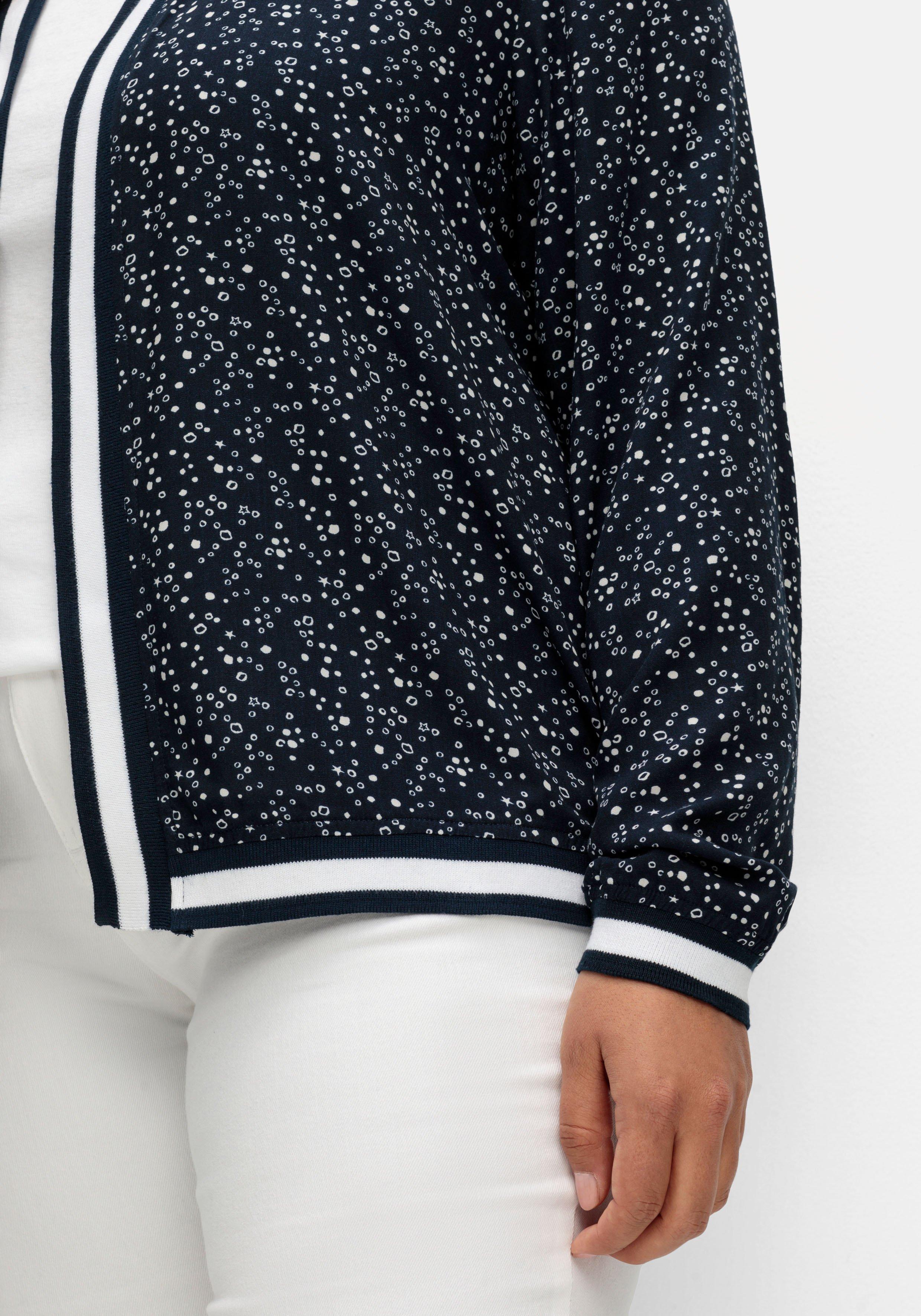 Verschlusslose Blousonjacke mit Minimalprint