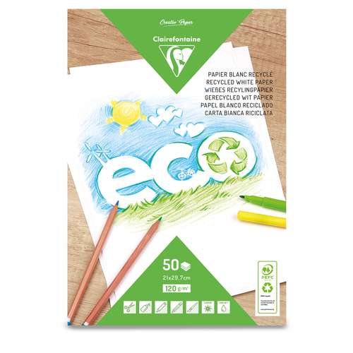 Clairefontaine Recycling Zeichenblock ECO, weiß