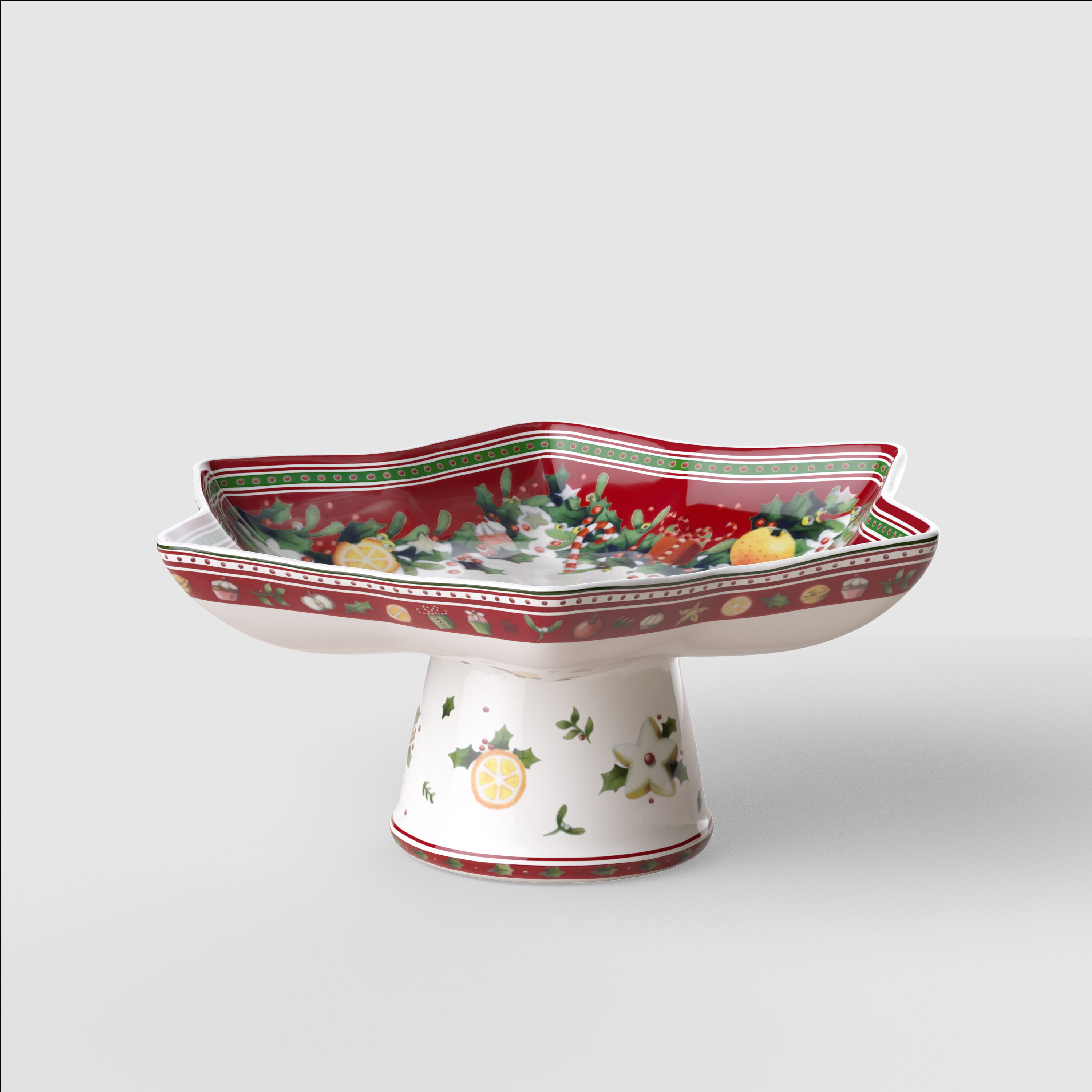 Winter Bakery Delight Bowl Red, 15.3 oz, Premium Porcelain