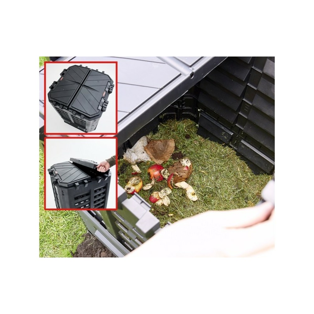 H 3060 composteur pour jardin 360l déchets de pelouse boite de compostage 69 x 69 x 84 cm