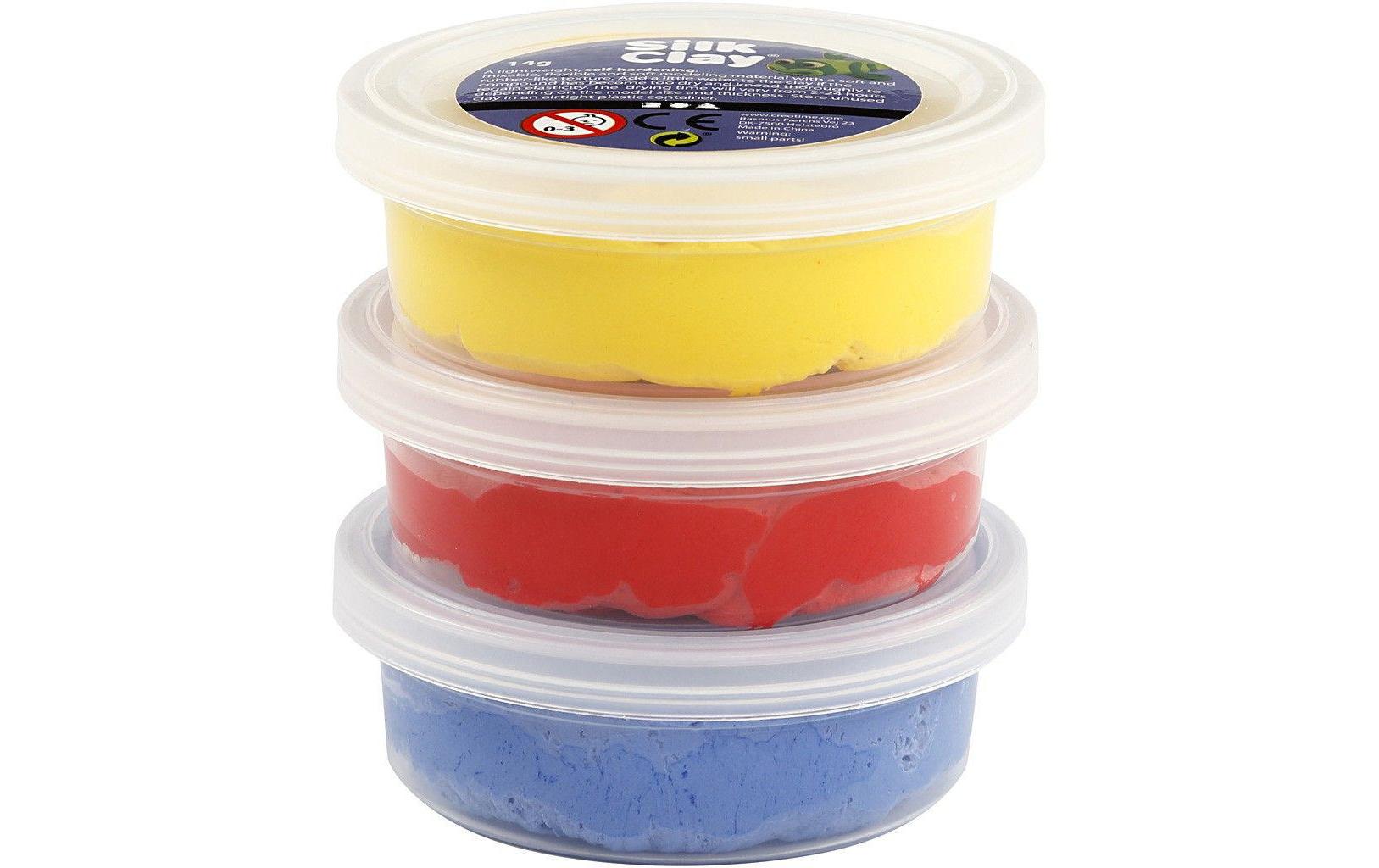 Modellier-Set Silk Clay 3 x 14 g Gelb; Rot; BlauAufbewahrung Silk Clay