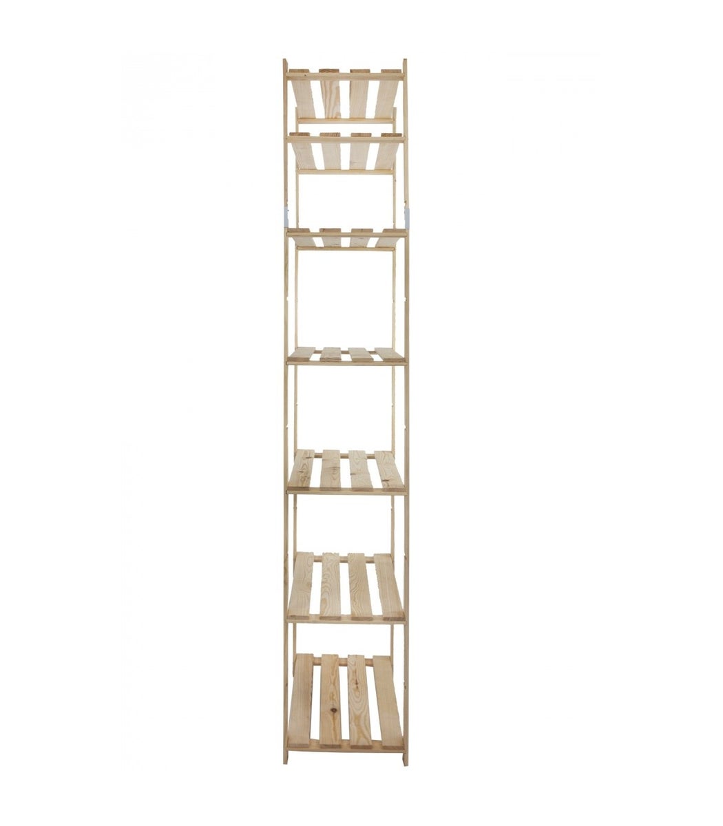 PROREGAL Pinepeak Houten Plank HxBxD 220 x 80 x 38 cm 7 Planken 1,2 cm Dik Dennenhout Natuurlijk