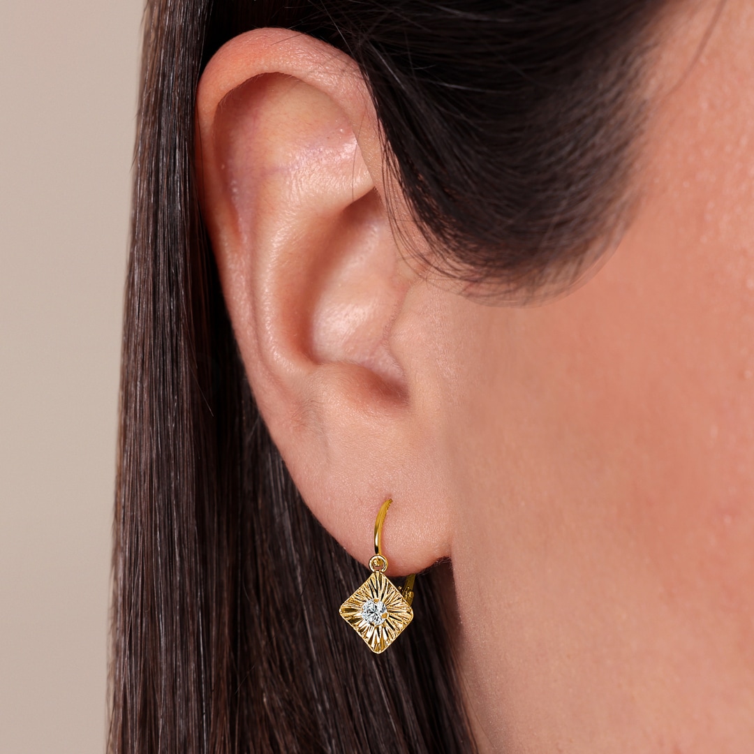 Ohrringe 750/18 K Gelbgold mit Zirkonia