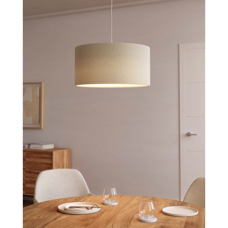 Abat-jour suspension petit Nazli en lin finition beige
