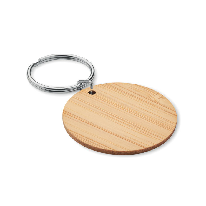 GiftRetail MO6977 - ROUNDBOO Porte-clés rond en bambou