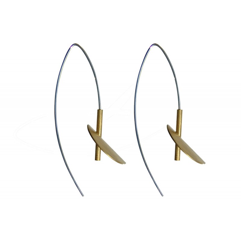 Boucles d'Oreilles Nénuphars Vermeil et Argent Rhodié