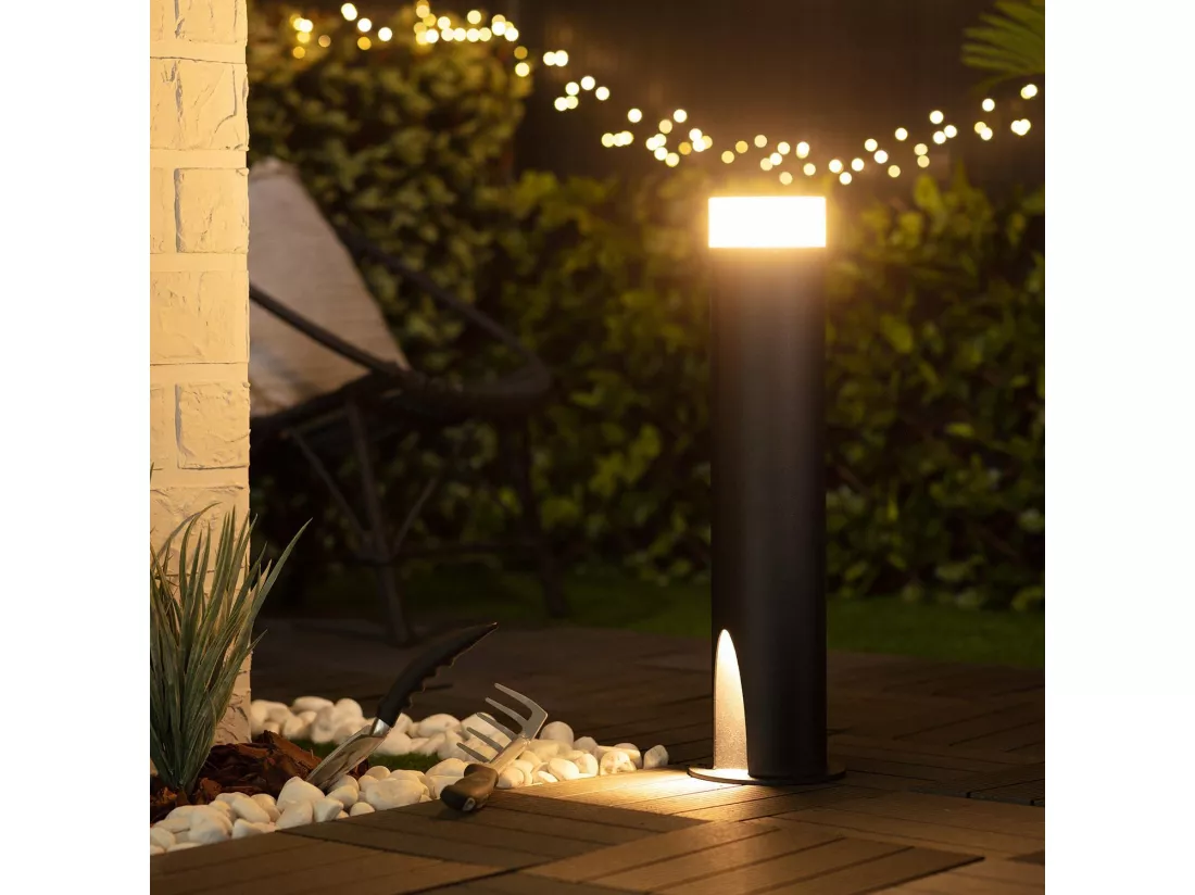 Balise LED Extérieure 10W en Saillie sur Pied 60cm Halosa 3000K Blanc chaud