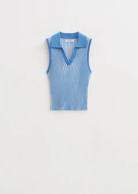 Polo singlet met strepen blauw (BLW)