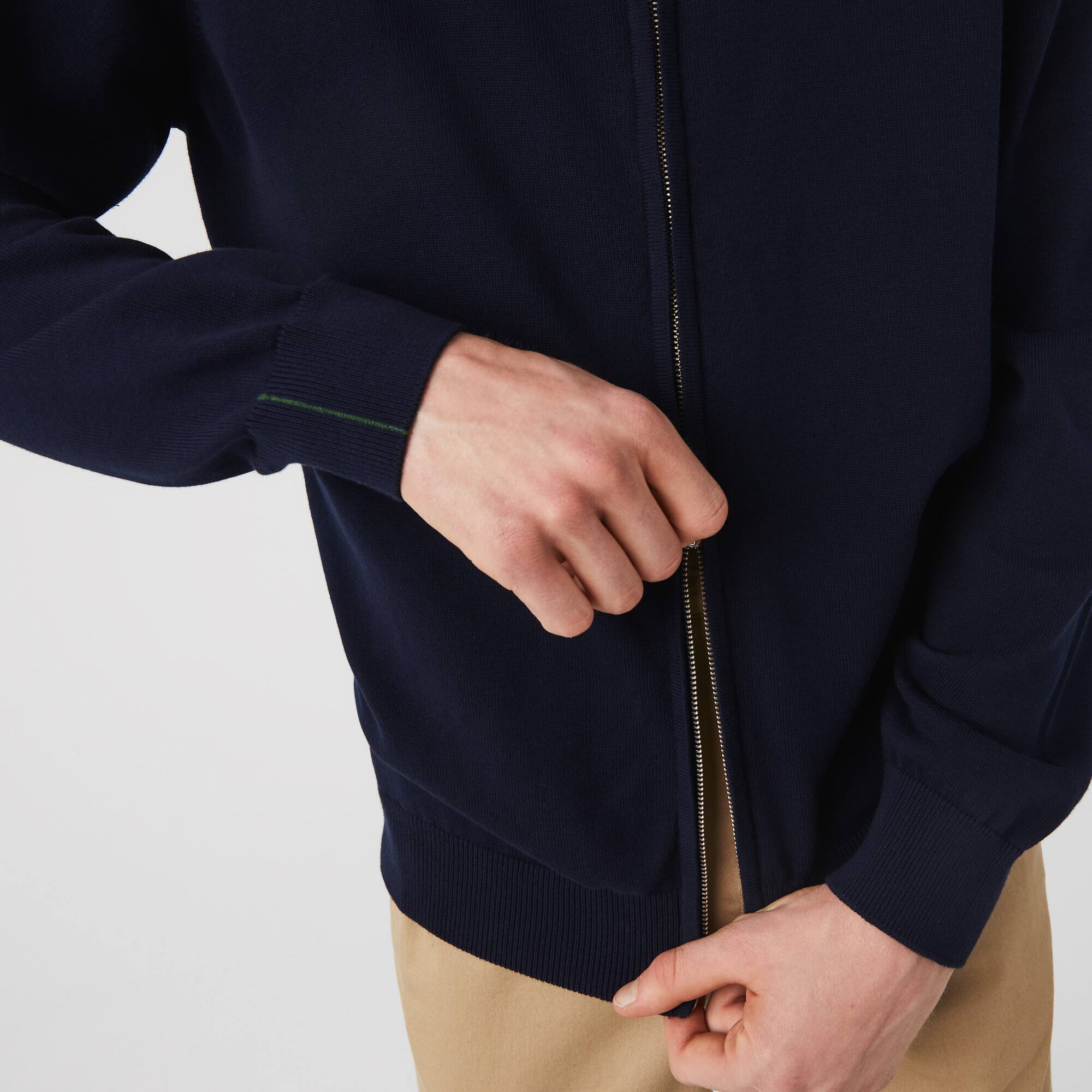 Herren Baumwollpullover aus Bio-Baumwolle mit Stehkragen Pullover - Blau - Lacoste - Herren