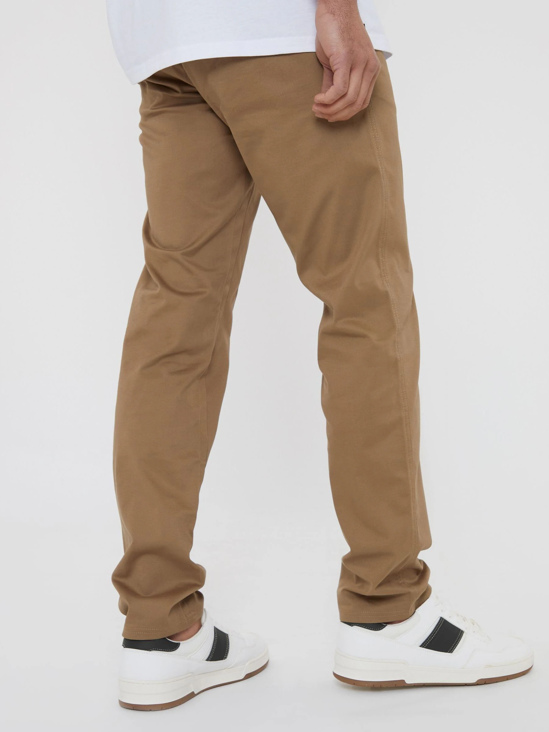Donker kiezelkleurig - Threadbare Regular Fit Chino Trousers with Stretch