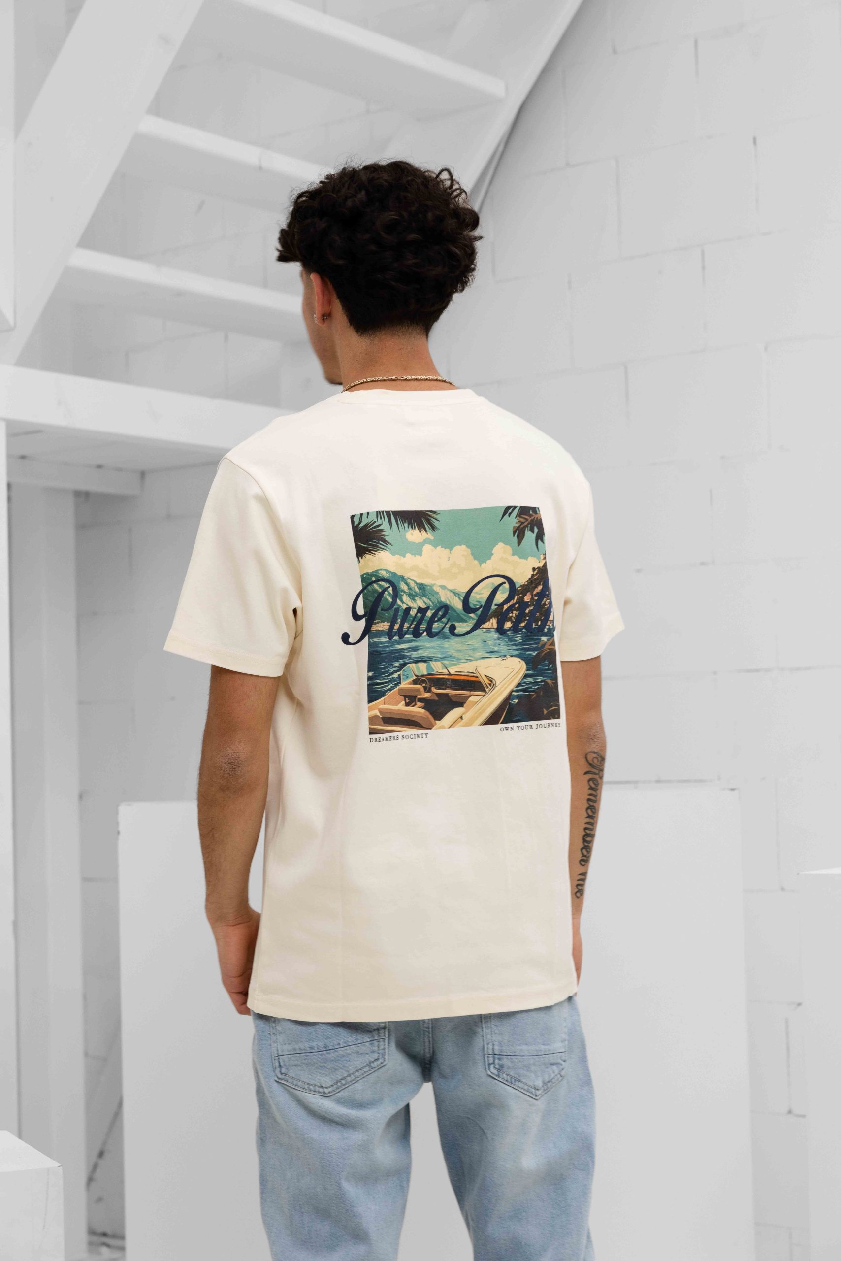 Pure Path Riva View T-Shirt Heren Beige