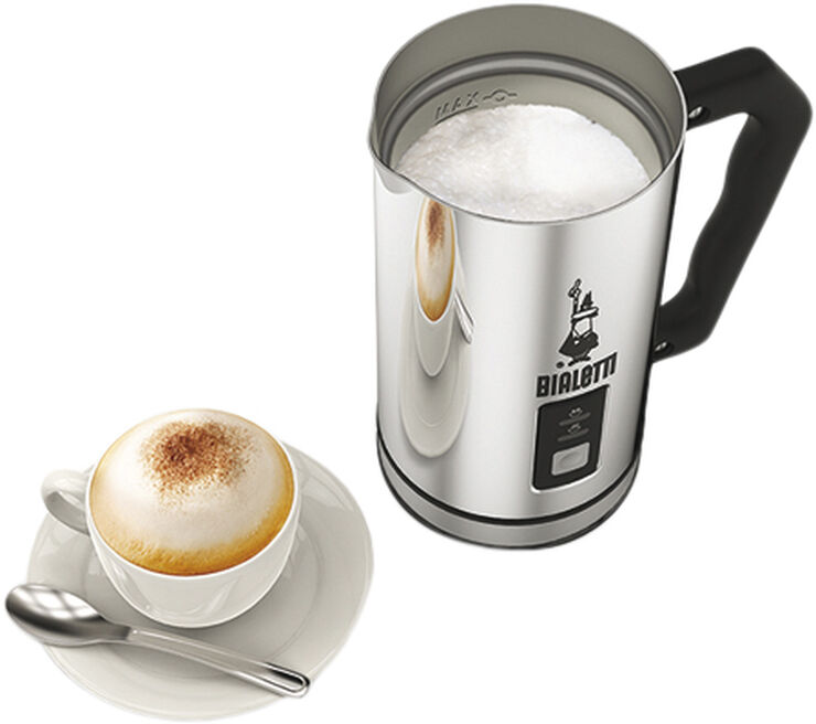 Bialetti SOFT CREAM INOX elektrisk mælkeskummer 115/240ml Sølv & sort