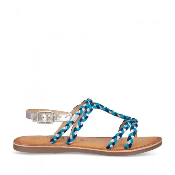 Sandales BLEU LOVELY SKULL CUIR