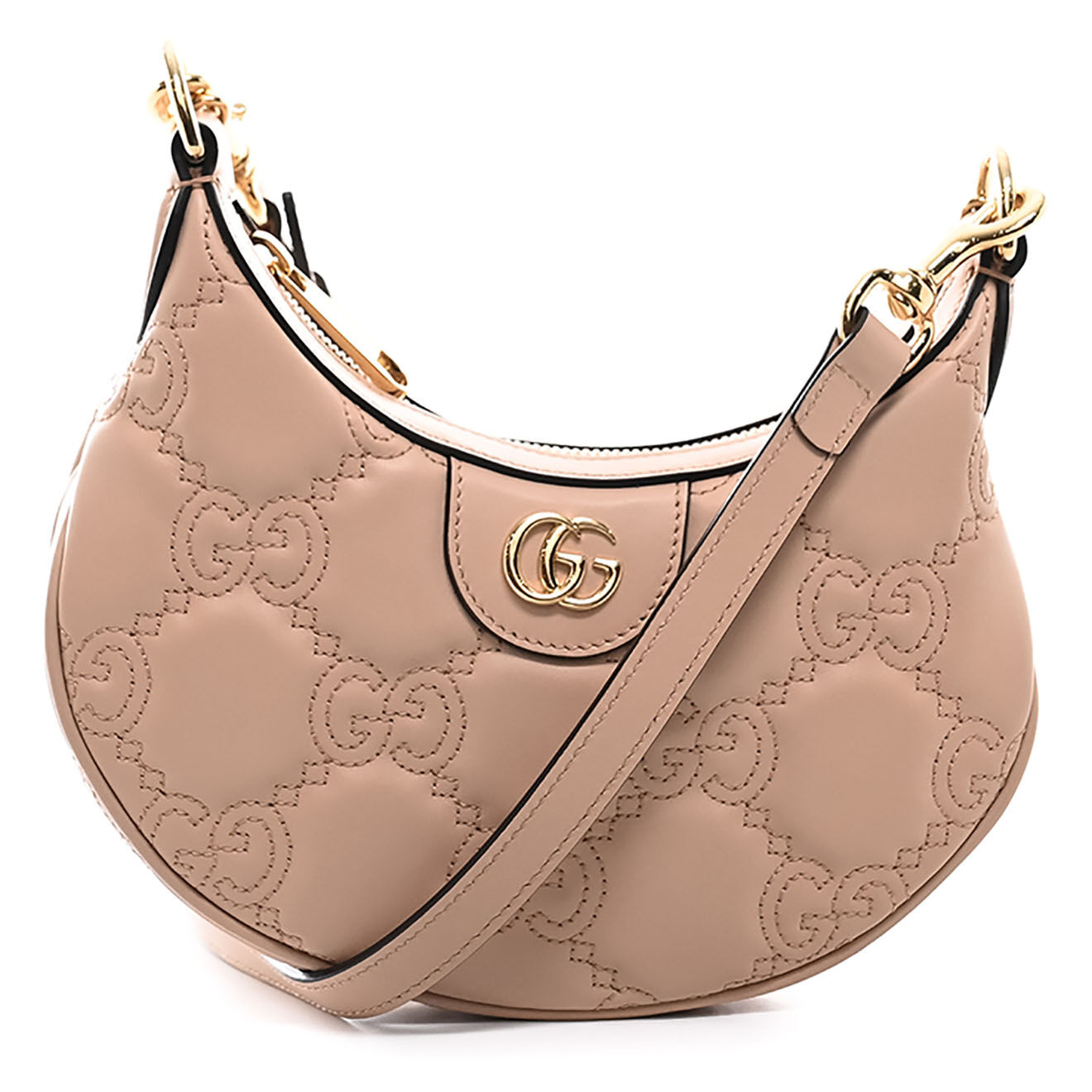 Gucci Sac bandoulière GG Mini en Cuir matelassé beige - Neuf sans étiquette - L.20 cm